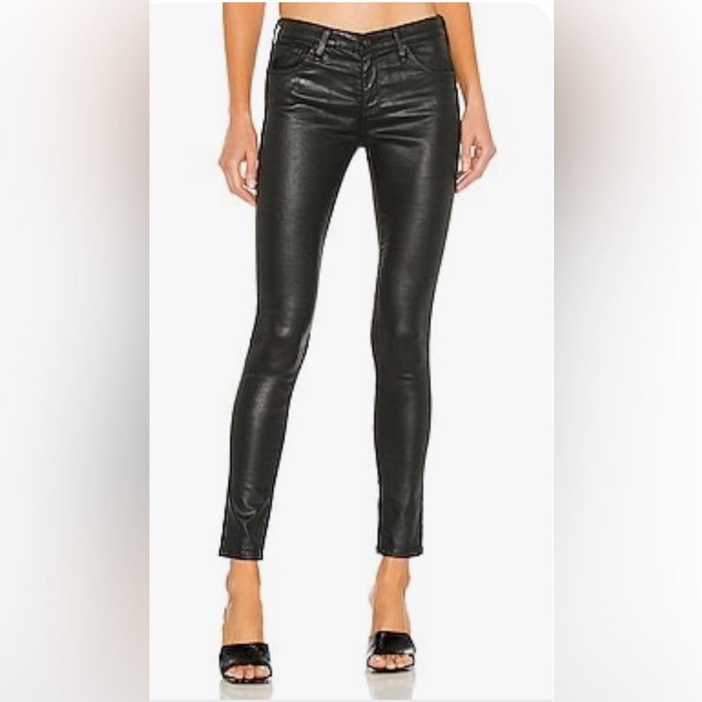 AG Leatherette Super Skinny Ankle Jeans